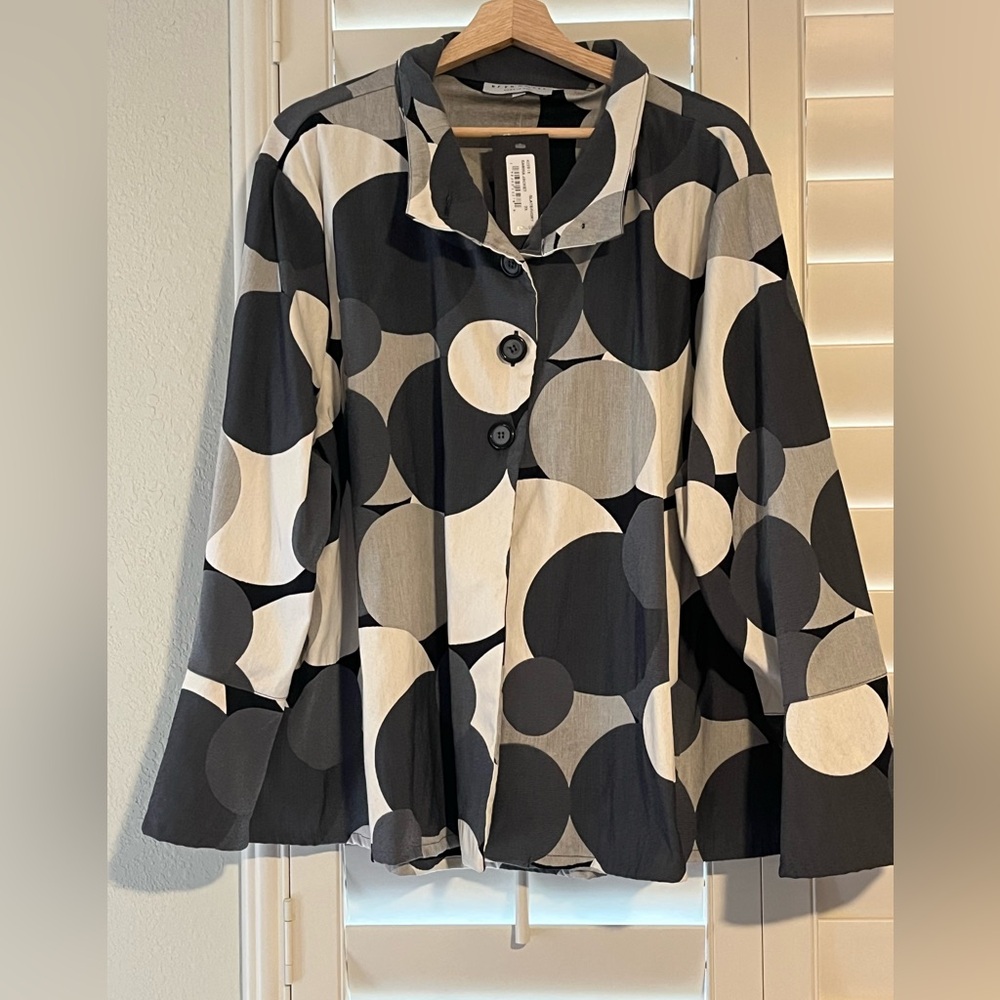 NWT - bryn WALKER Slate and Ivory Sabira Jacket
